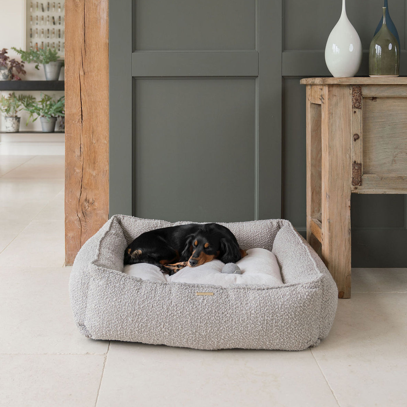 Box Bed For Dogs in Bouclé by Lords & Labradors