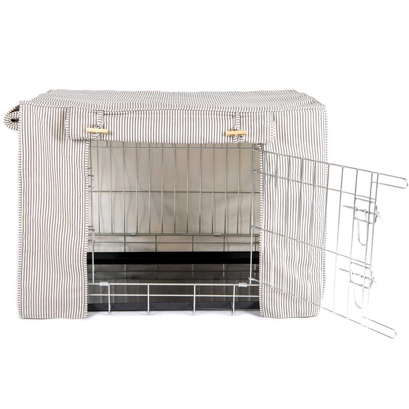 Luxury Dog Cage Cover, Regency Stripe Cage Cover The Perfect Dog Cage Accessory, Available To Personalize Now at Lords & Labradors US