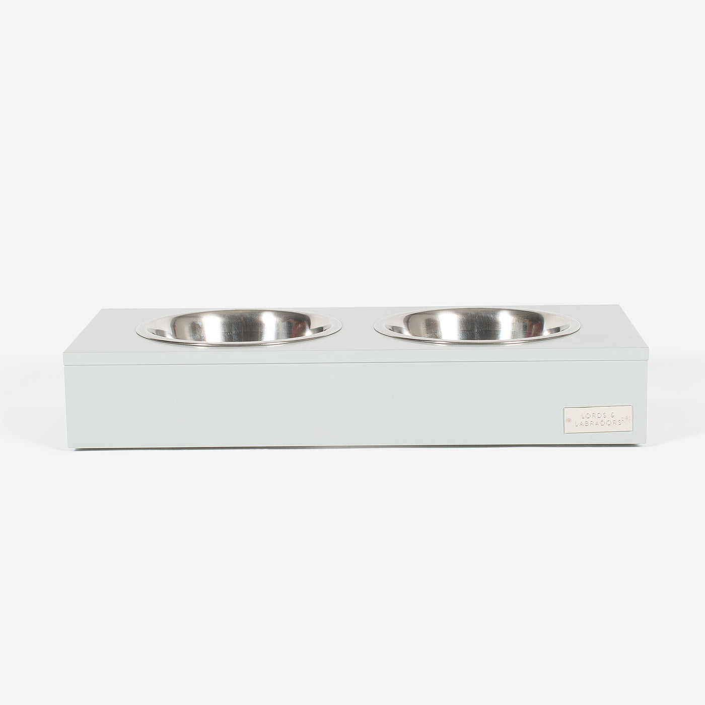 Present your furry friend with our luxuriously Wooden Wall Mounted Pet Feeder in Grey by Lords & Labradors US