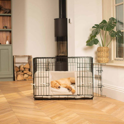 Dog Cage Bumper in Natural Herringbone Tweed by Lords & Labradors