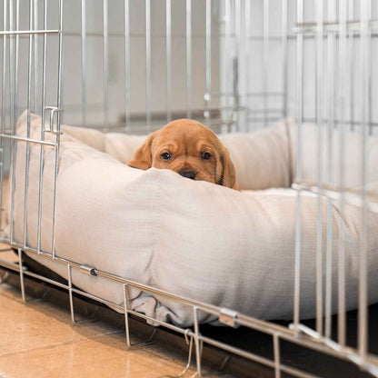 [color:savanna oatmeal]  Cozy & Calm Puppy Cage Bed, The Perfect Dog Cage Accessory For The Ultimate Dog Den! In Stunning Savanna Oatmeal! Available Now at Lords & Labradors US