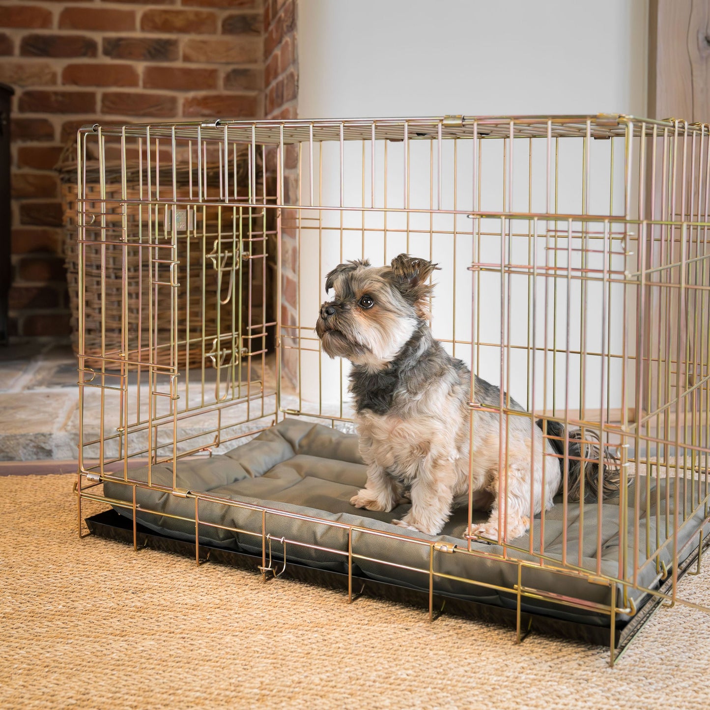 Luxury Dog Cage Maze Mat, in Forest. Padded For Extra Comfort And Compatible With Lords & Labradors Metal Dog Cage, Available Now at Lords and Labradors US