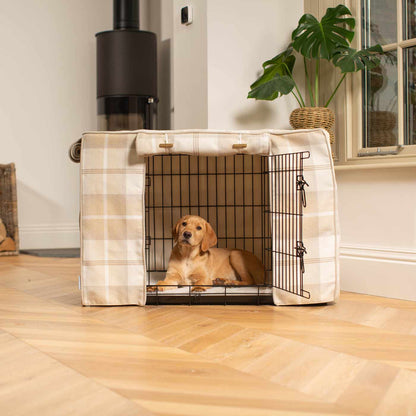 Dog Cage Cover in Balmoral Natural Tweed by Lords & Labradors