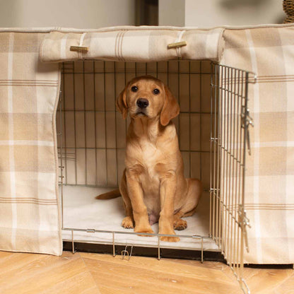 Dog Cage Cover in Balmoral Natural Tweed by Lords & Labradors