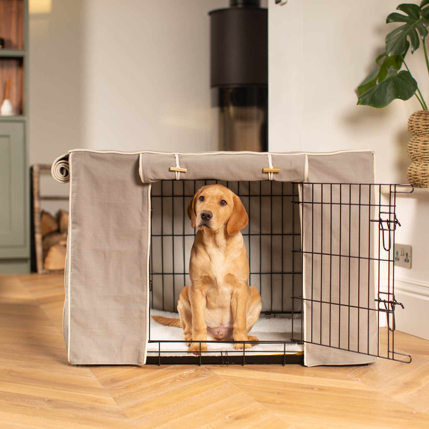 Dog Cage Cover In Savanna Stone by Lords & Labradors