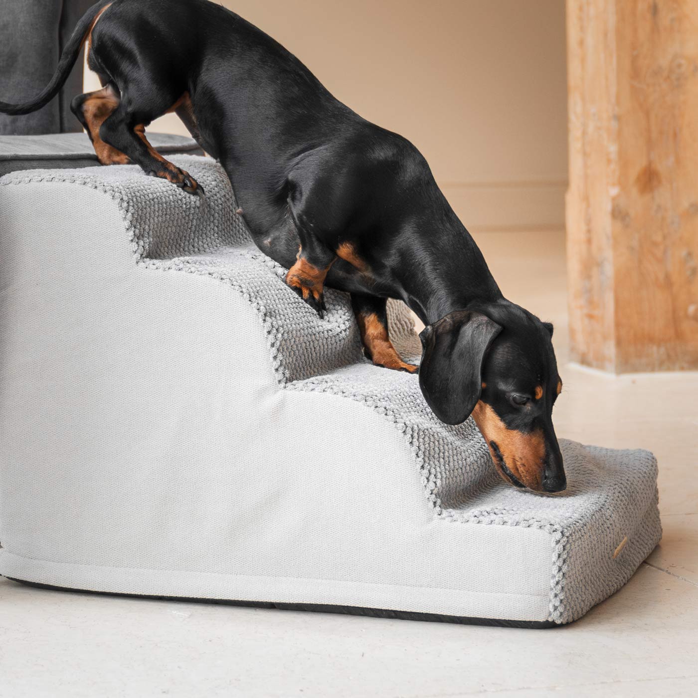 Provide Your Elderly, Young or Injured Pet with The Perfect Pet Furniture Steps, Our Luxury Cloud Pet Steps in Stunning Dove Gray Is the Ideal Choice for Dogs & Cats of All Ages! Pet Steps & Stairs Available Now at Lords & Labradors US