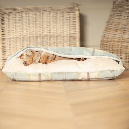 Discover The Perfect Burrow For Your Pet, Our Stunning Sleepy Burrow Dog Beds In Duck Egg Tweed Is The Perfect Bed Choice For Your Pet, Available Now at Lords & Labradors US