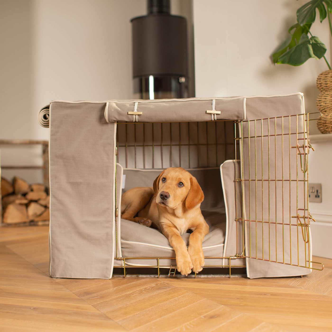 Luxury Heavy Duty Dog Cage, In Stunning Savanna Stone Cage Set, The Perfect Dog Cage Set For Building The Ultimate Pet Den! Dog Cage Cover Available To Personalize at Lords & Labradors