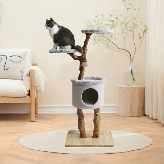 Discover our Luxury Back To Nature High Rise Cat Scratch Post. Features the Perfect Sleep Spot in the Cave as a Hideaway and Perfect For Scratching And Multiple Cats To Play, Weight Limit 20kg! Available Now at Lords & Labradors US