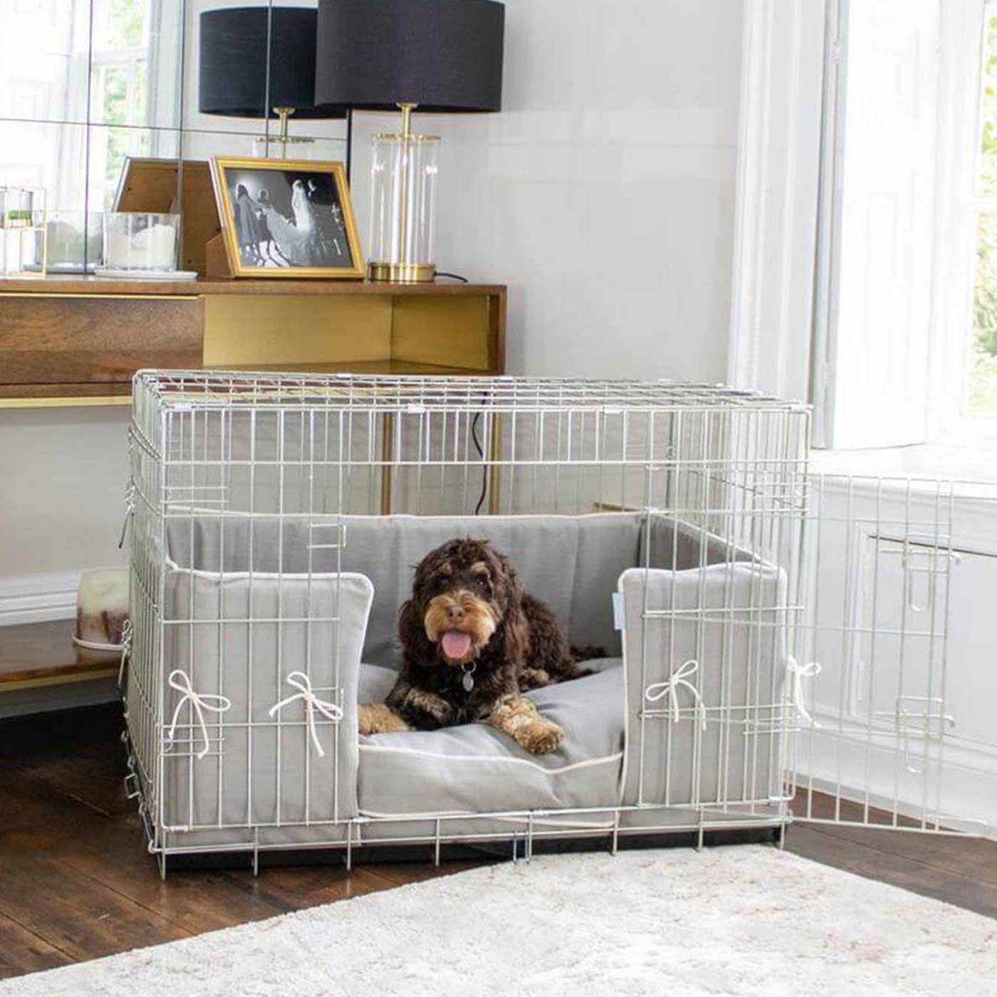 Dog Crate Bumper in Savanna Stone by Lords & Labradors