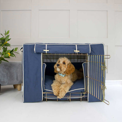 Dog Crate Cover In Savanna Indigo by Lords & Labradors