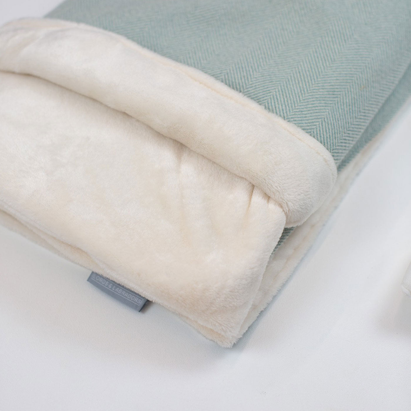 [color:duck Egg Herringbone] Super Soft Sherpa & Teddy Fleece Lining, Our Luxury Cat & Kitten Blanket In Stunning Duck Egg Herringbone The Perfect Cat Bed Accessory! Available To Personalize at Lords & Labradors US