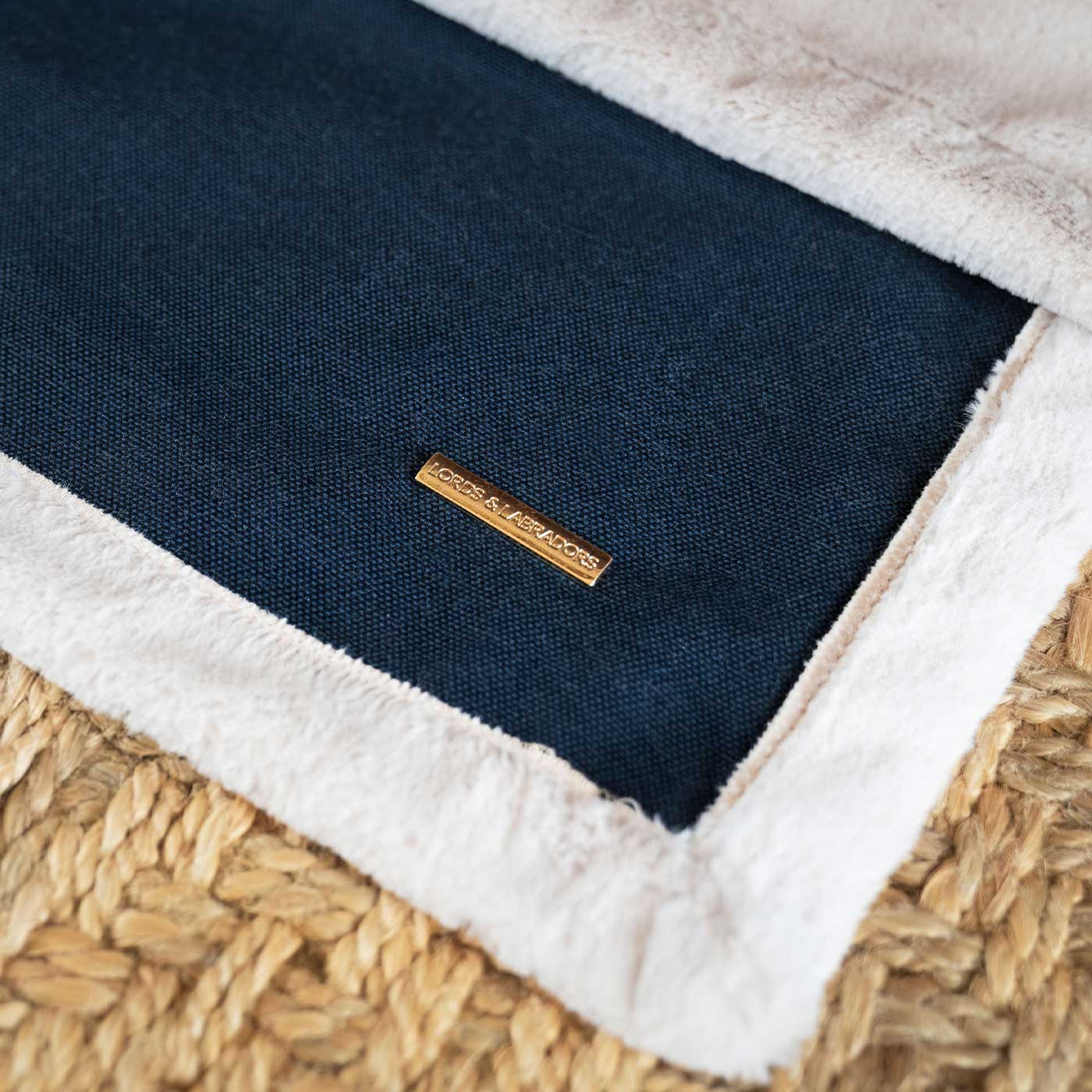 Present your furry friend with our luxuriously thick, plush blanket for your pet. Featuring a reverse side with hardwearing woven fabric handmade in Italy for the perfect high-quality pet blanket! Essentials Twill Blanket In Denim, Available now at Lords & Labradors US