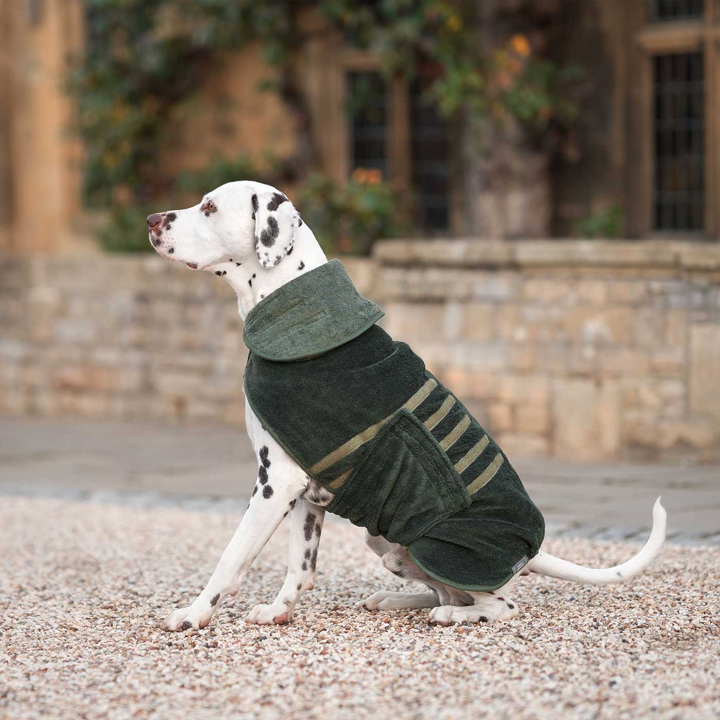 Introducing the ultimate bamboo dog drying coat in beautiful fir green, made from luxurious bamboo to aid sensitive skin featuring adjustable Velcro neck and waist fastening with super absorbent material for easy pet drying! Available now at Lords & Labradors US, In five sizes and four colors to suit all breeds!