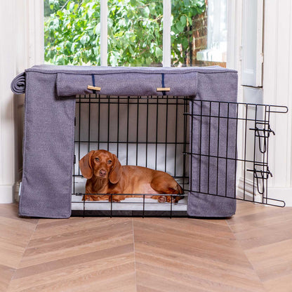 Luxury Dog Cage Cover, Oxford Herringbone Tweed Cage Cover The Perfect Dog Cage Accessory, Available To Personalize Now at Lords & Labradors US