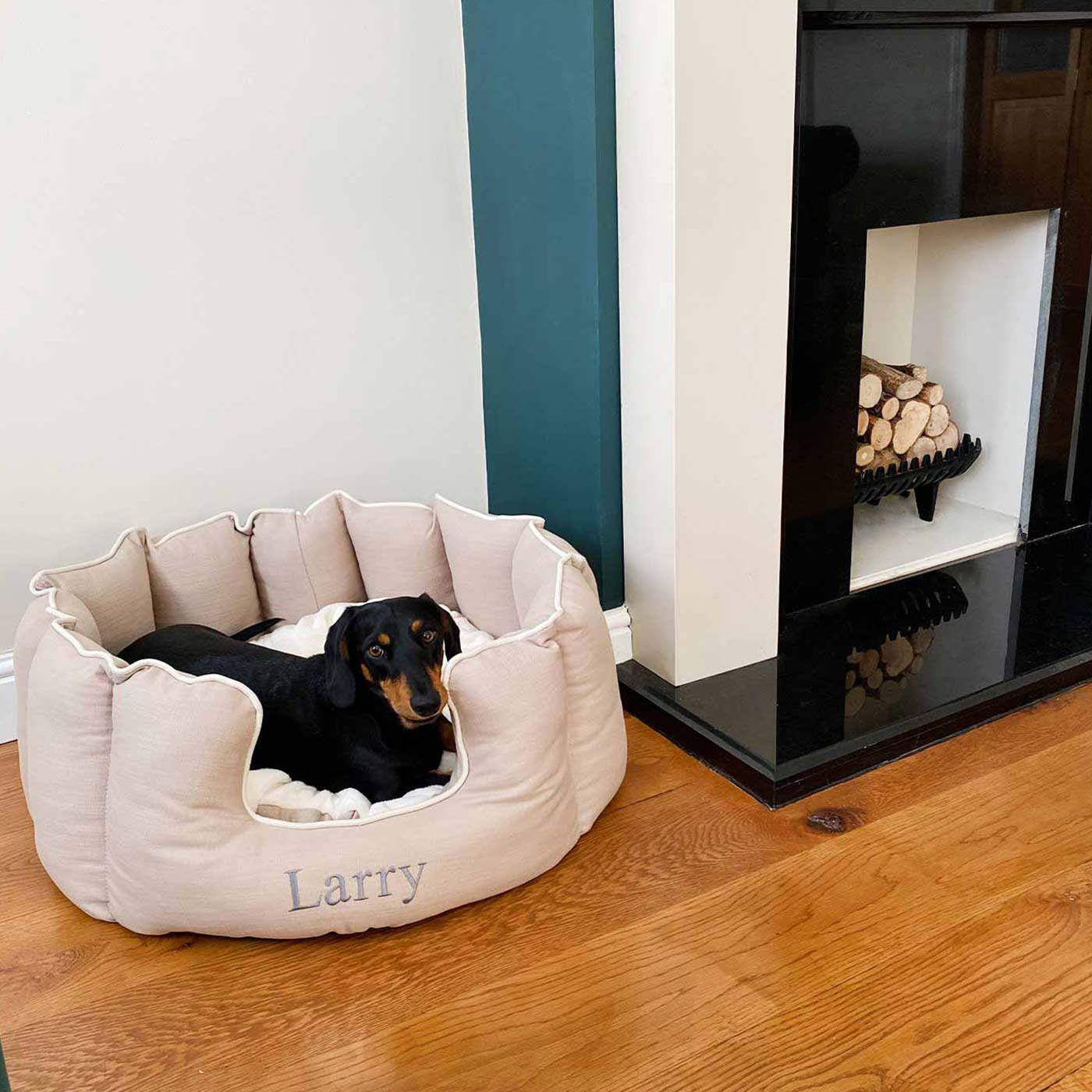 [color:savanna oatmeal] Discover Our Luxurious High Wall Bed For Dogs, Featuring inner pillow with plush teddy fleece on one side To Craft The Perfect Dogs Bed In Stunning Savanna Oatmeal! Available To Personalize Now at Lords & Labradors US