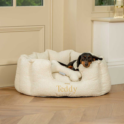 High Wall Bouclé Bed For Dogs
