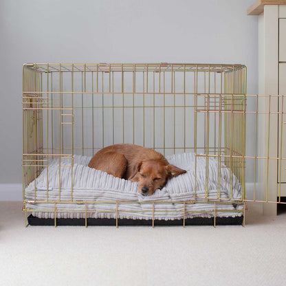 Luxury Dog Cage Cushion, Essentials Plush Cushion in Light Grey! The Perfect Dog Cage Accessory, Available To Personalize Now at Lords & Labradors US