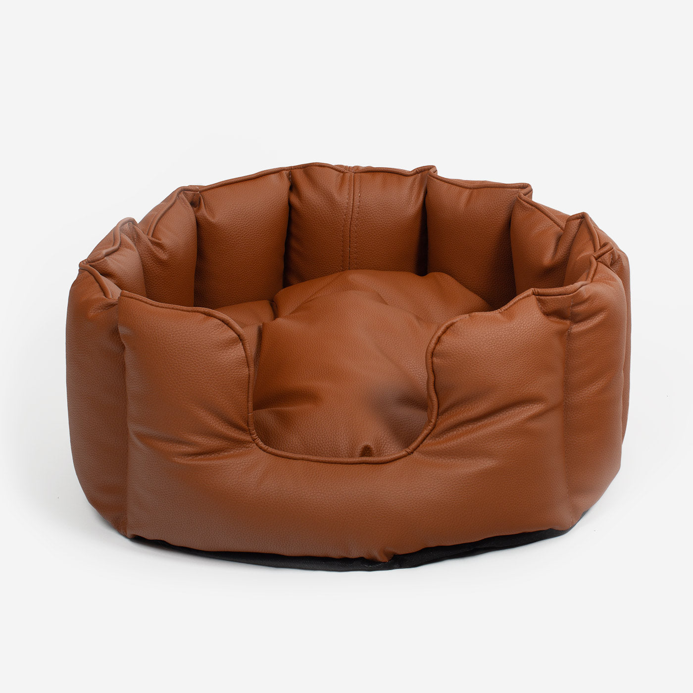 [color:ember] Luxury Handmade High Wall in Rhino Tough Desert Faux Leather, in Ember, Perfect For Your Pets Nap Time! Available To Personalize at Lords & Labradors US