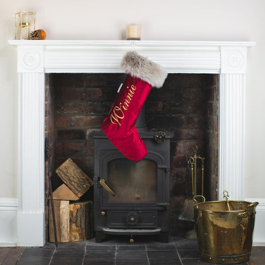 Gift your furry friend the perfect pet Christmas gift with our beautifully crafted Christmas Stocking Sock, fill and gift your pet this festive holiday with the most wholesome gifts for Christmas! Available now in stunning Cranberry Velvet at Lords & Labradors US