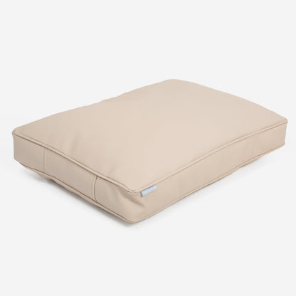 [color:sand]  Luxury Dog Cushion in Rhino Tough Desert Faux Leather in Sand. The Perfect Pet Bed Time Accessory! Available Now at Lords & Labradors US
