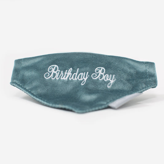 [colour:birthday boy] Present The Perfect Pet Playtime With Our Luxury 'Birthday Boy' Dog Bandana, In Stunning Duck Egg Velvet! Available Now at Lords & Labradors US