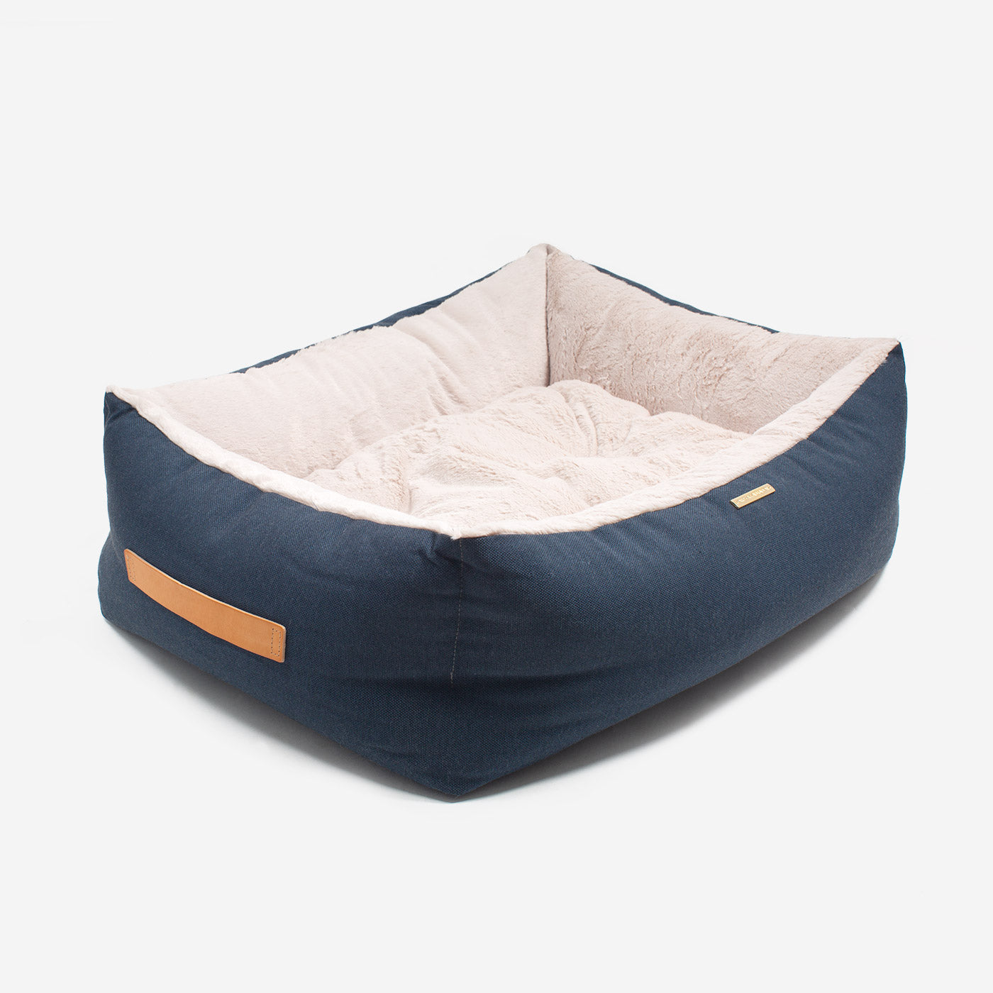 Discover This Luxurious Box Bed For Dogs, Made Using Beautiful Twill Fabric To Craft The Perfect Dog Box Bed! In Stunning Navy Denim, Available Now at Lords & Labradors US