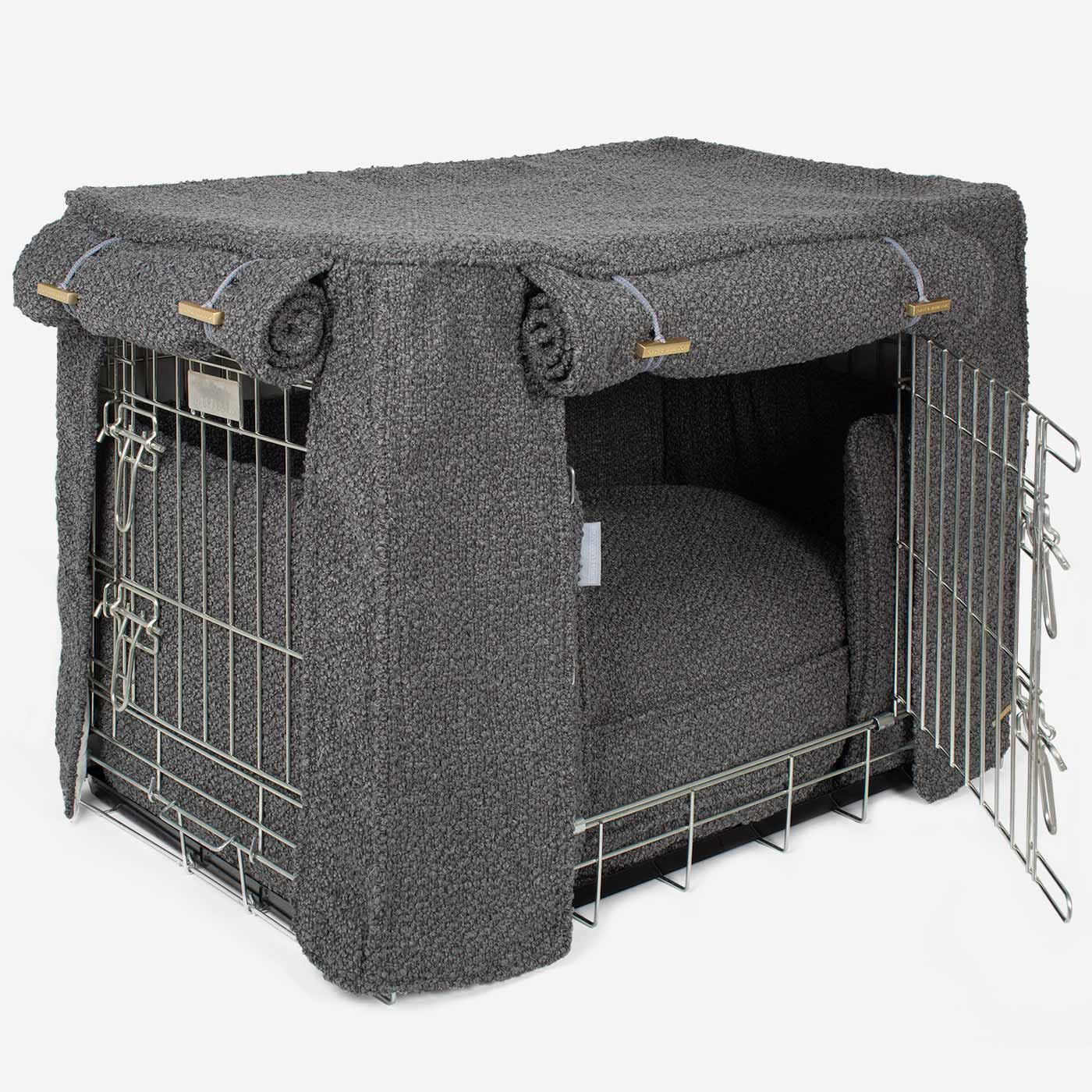 Dog Cage Set In Granite Bouclé By Lords & Labradors