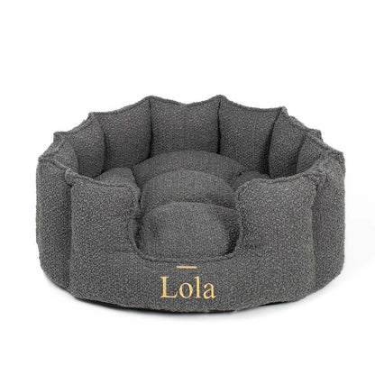  Discover Our Luxurious High Wall Bed For Cats & Kittens, Featuring inner pillow with plush teddy fleece on one side To Craft The Perfect Cat Bed In Stunning Granite Boucle! Available To Personalize Now at Lords & Labradors US