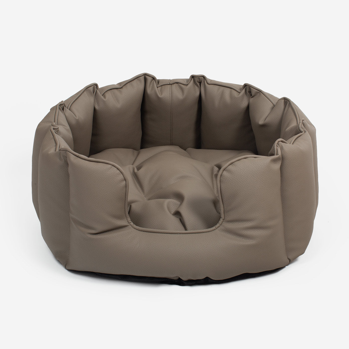 [color:camel] Luxury Handmade High Wall in Rhino Tough Desert Faux Leather, in Camel, Perfect For Your Pets Nap Time! Available To Personalize at Lords & Labradors US