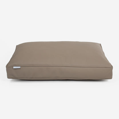 [color:camel] Luxury Dog Cushion in Rhino Tough Desert Faux Leather in Camel. The Perfect Pet Bed Time Accessory! Available Now at Lords & Labradors US 
