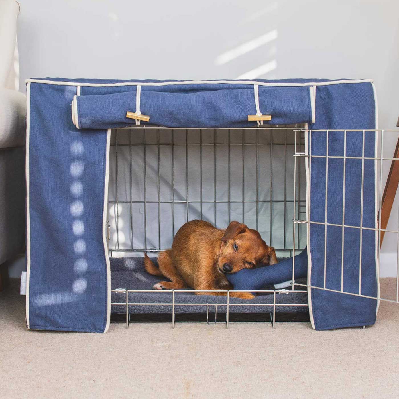 Dog Cage Cover In Savanna Indigo by Lords & Labradors