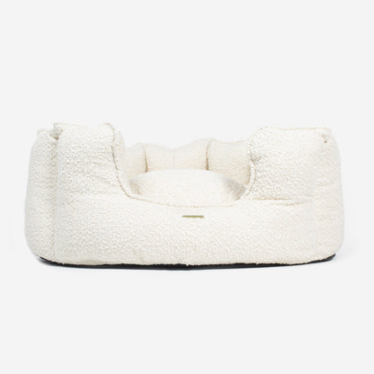 [color:ivory boucle] Discover Our Luxurious High Wall Bed For Cats & Kittens, Featuring inner pillow with plush teddy fleece on one side To Craft The Perfect Cat Bed In Stunning Ivory Boucle! Available To Personalize Now at Lords & Labradors US