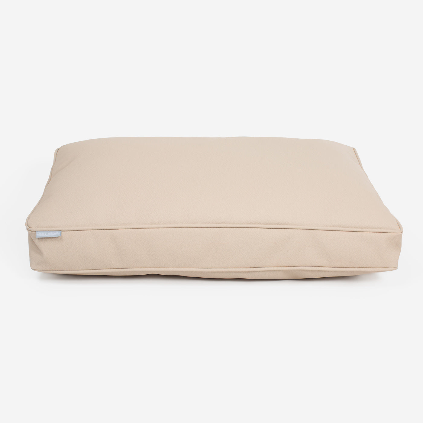 [color:sand]  Luxury Dog Cushion in Rhino Tough Desert Faux Leather in Sand. The Perfect Pet Bed Time Accessory! Available Now at Lords & Labradors US