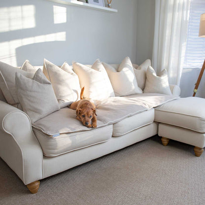 [color:savanna oatmeal] Discover Our Luxury Savanna Couch Topper, The Perfect Pet Couch Accessory In Stunning Savanna Oatmeal! Available Now at Lords & Labradors US