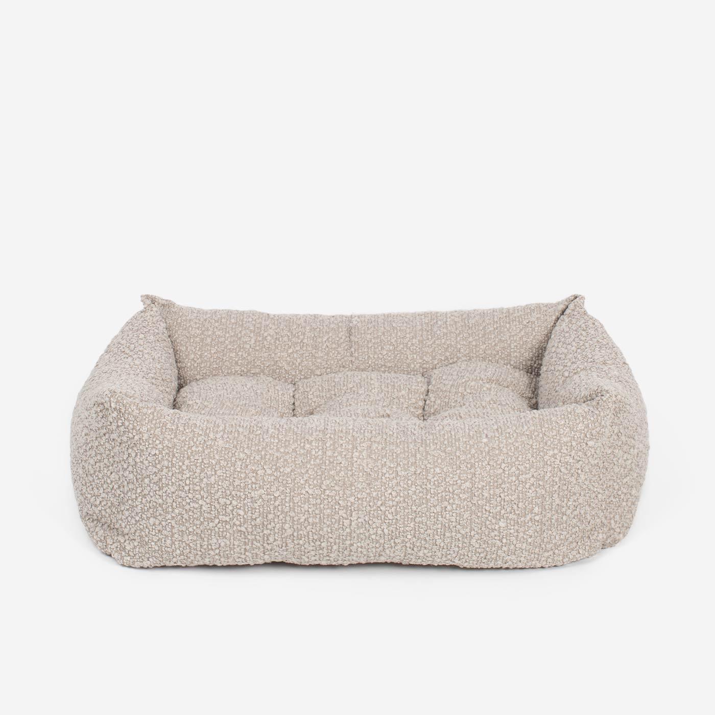 Cozy & Calming Puppy Cage Bed In Mink Bouclé