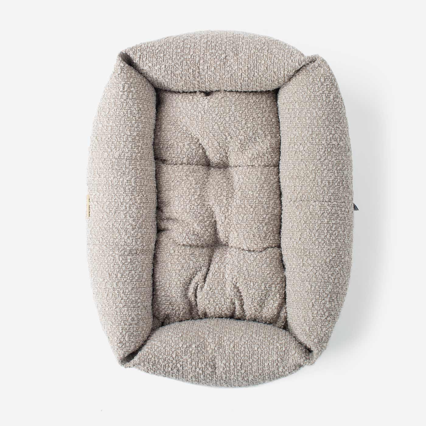 Cozy & Calm Puppy Cage Bed, The Perfect Dog Cage Accessory For The Ultimate Dog Den! In Stunning Mink Boucle! Available Now at Lords & Labradors US