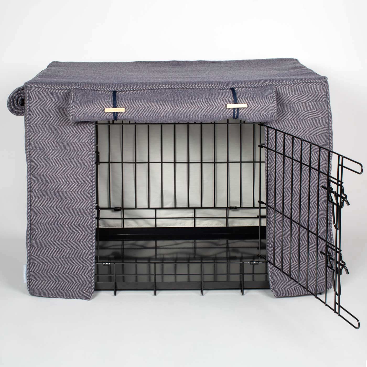 Luxury Dog Cage Cover, Oxford Herringbone Tweed Cage Cover The Perfect Dog Cage Accessory, Available To Personalize Now at Lords & Labradors US