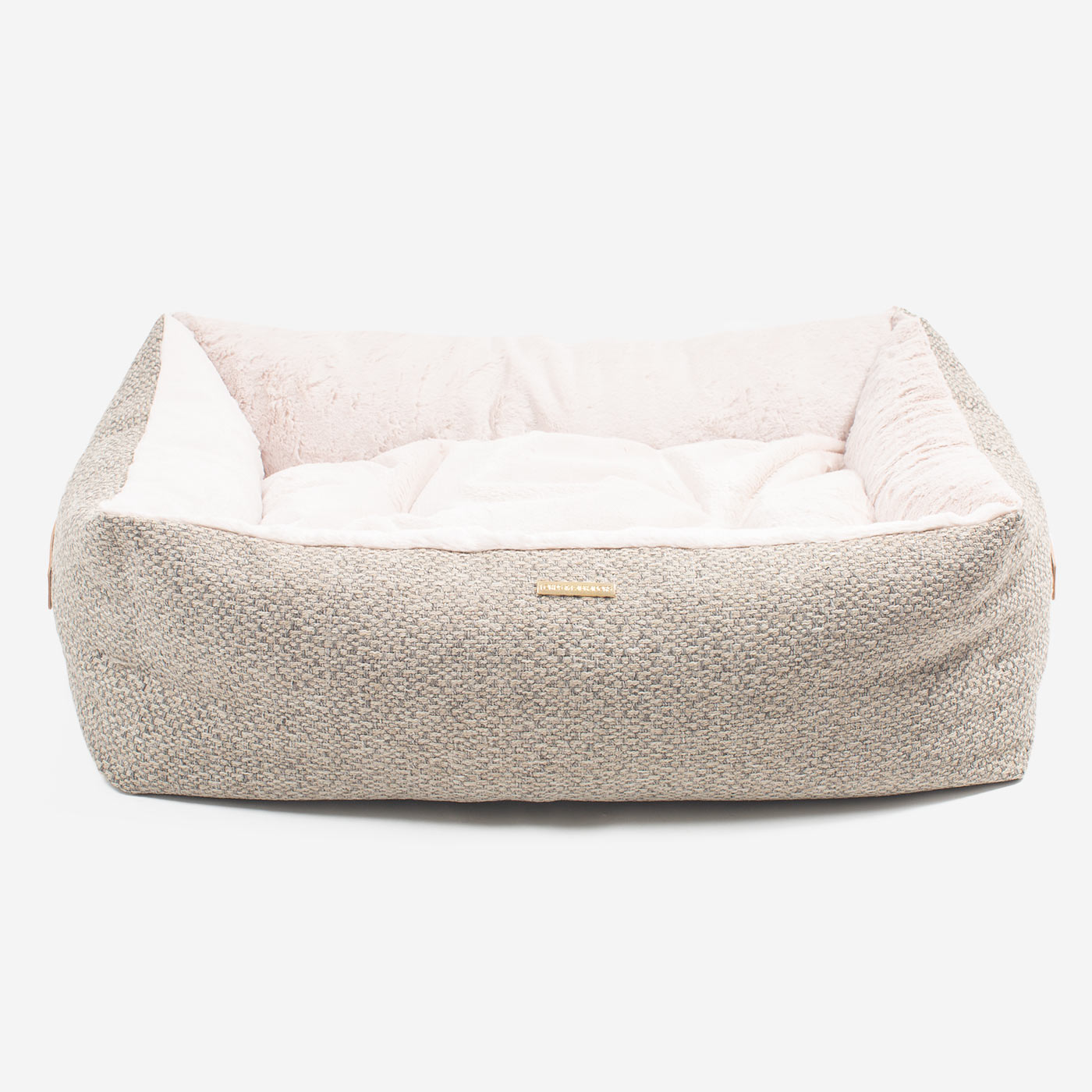 Discover This Luxurious Box Bed For Dogs, Made Using Beautiful Herdwick Fabric To Craft The Perfect Dog Box Bed! In Stunning Pebble, Available Now at Lords & Labradors US