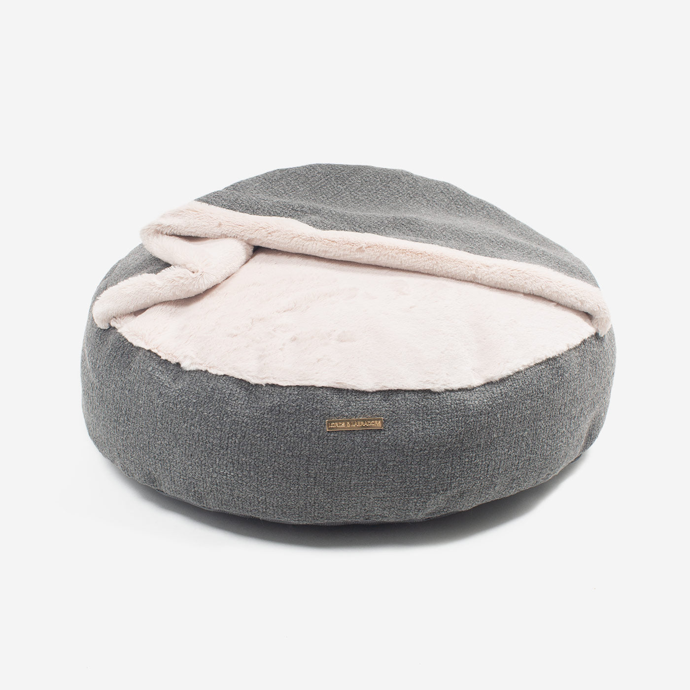 Discover This Luxurious Dog Den, Made Using Beautiful Herdwick Fabric To Craft The Perfect Den For Dogs! In Stunning Graphite, Available Now at Lords & Labradors US
