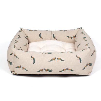 [color:woodland peacock] Luxury Handmade Box Bed For Dogs in Woodland, in Woodland Peacock. Perfect For Your Pets Nap Time! Available To Personalize at Lords & Labradors US