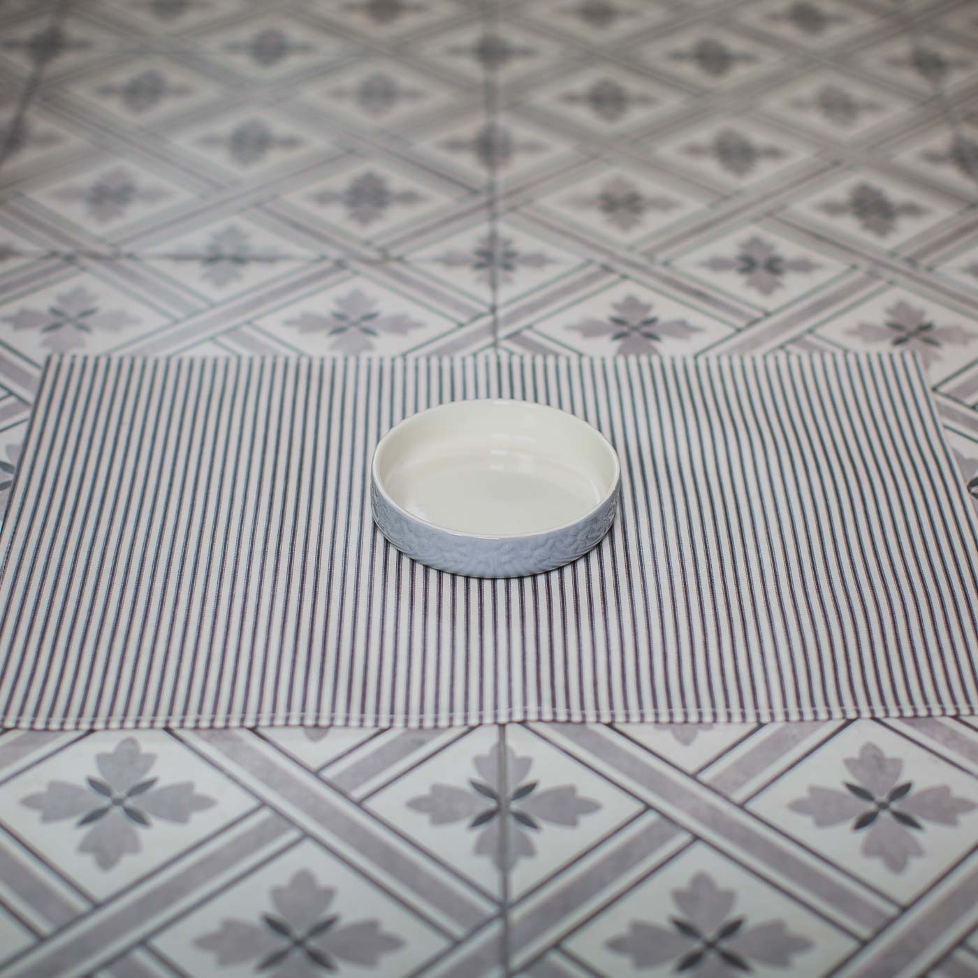 Discover Pet Feeding Placemat in Regency Stripe. Available at Lords and Labradors US
