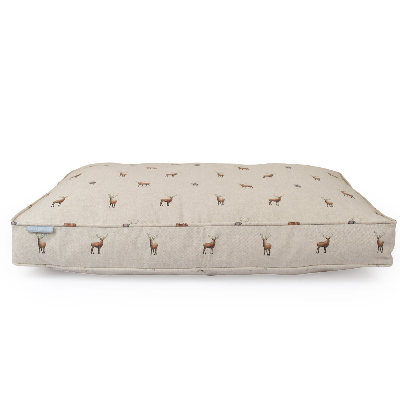 Luxury Woodland Dog Cushion, in Stag. Available For Pet Personalization, Handmade Here at Lords & Labradors US! Order The Perfect Pet Cushion Today For The Ultimate Burrow!