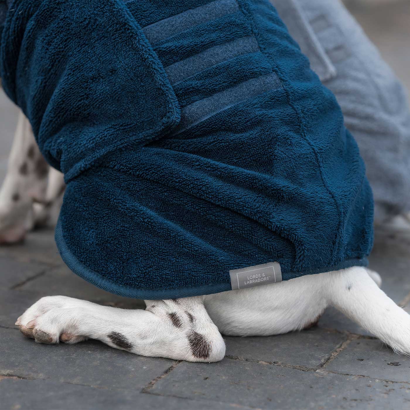 Discover the perfect dog drying with our bamboo dog drying coat in Navy The ideal choice for pet drying after walking and bath-time. Made using luxurious bamboo to aid sensitive skin! Available to personalize now at Lords & Labradors US, in 5 sizes and 4 beautiful colors