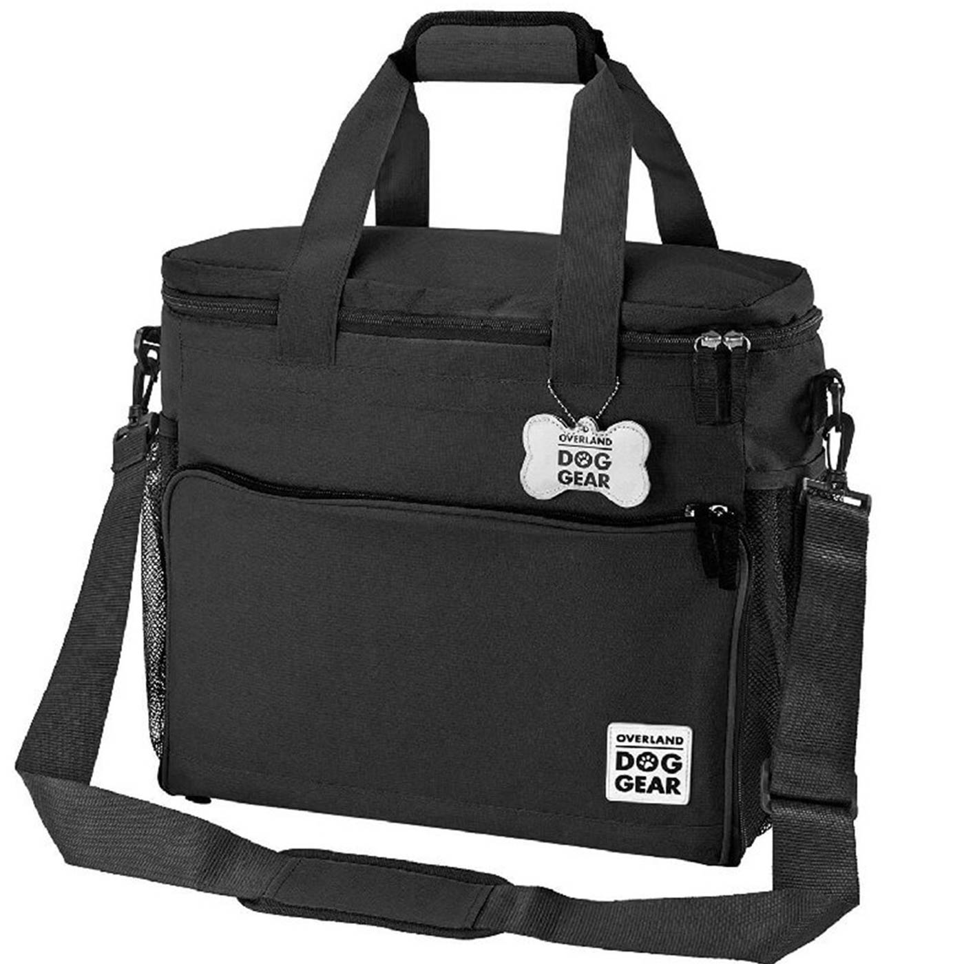 Discover, Mobile Dog Gear Week Away Bag, in Black. The Perfect Away Bag for any Pet Parent, Featuring dividers to stack food and built in waste bag dispenser. Also Included feeding set, collapsible silicone bowls and placemat! The Perfect Gift For travel, meets airline requirements. Available Now at Lords & Labradors US