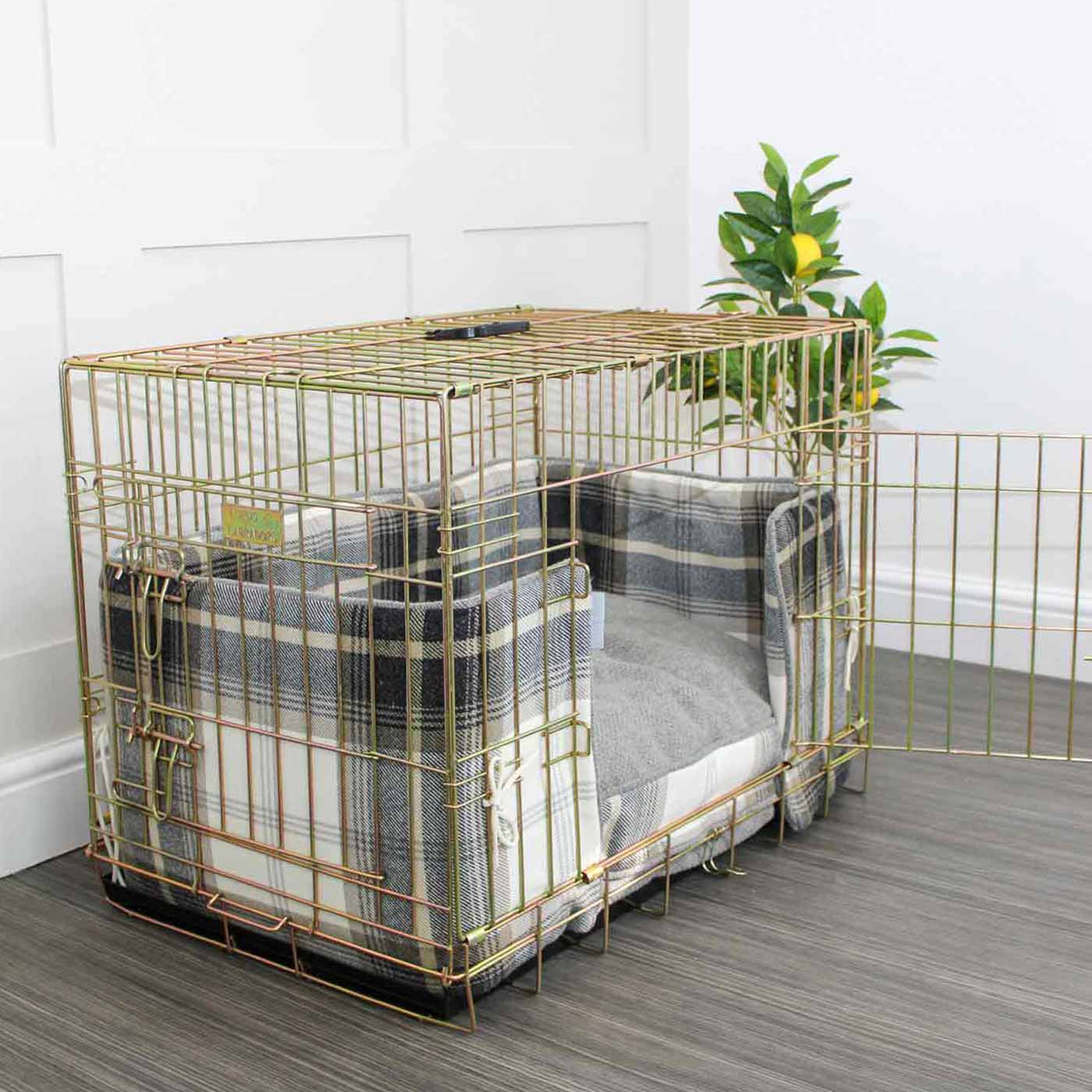 Dog Cage Bumper in Balmoral Charcoal Tweed by Lords & Labradors