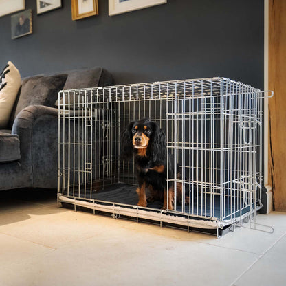 Discover the perfect dog cage accessory, our luxury essentials twill cage mattress in stunning Navy Denim. Present to your furry friend with this Italian handmade cage mattress for dogs, available now at Lords & Labradors US