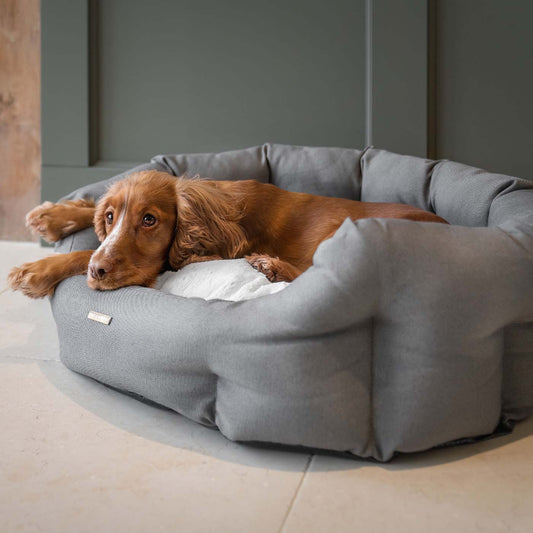 Essentials Twill Oval Bed in Slate by Lords & Labradors